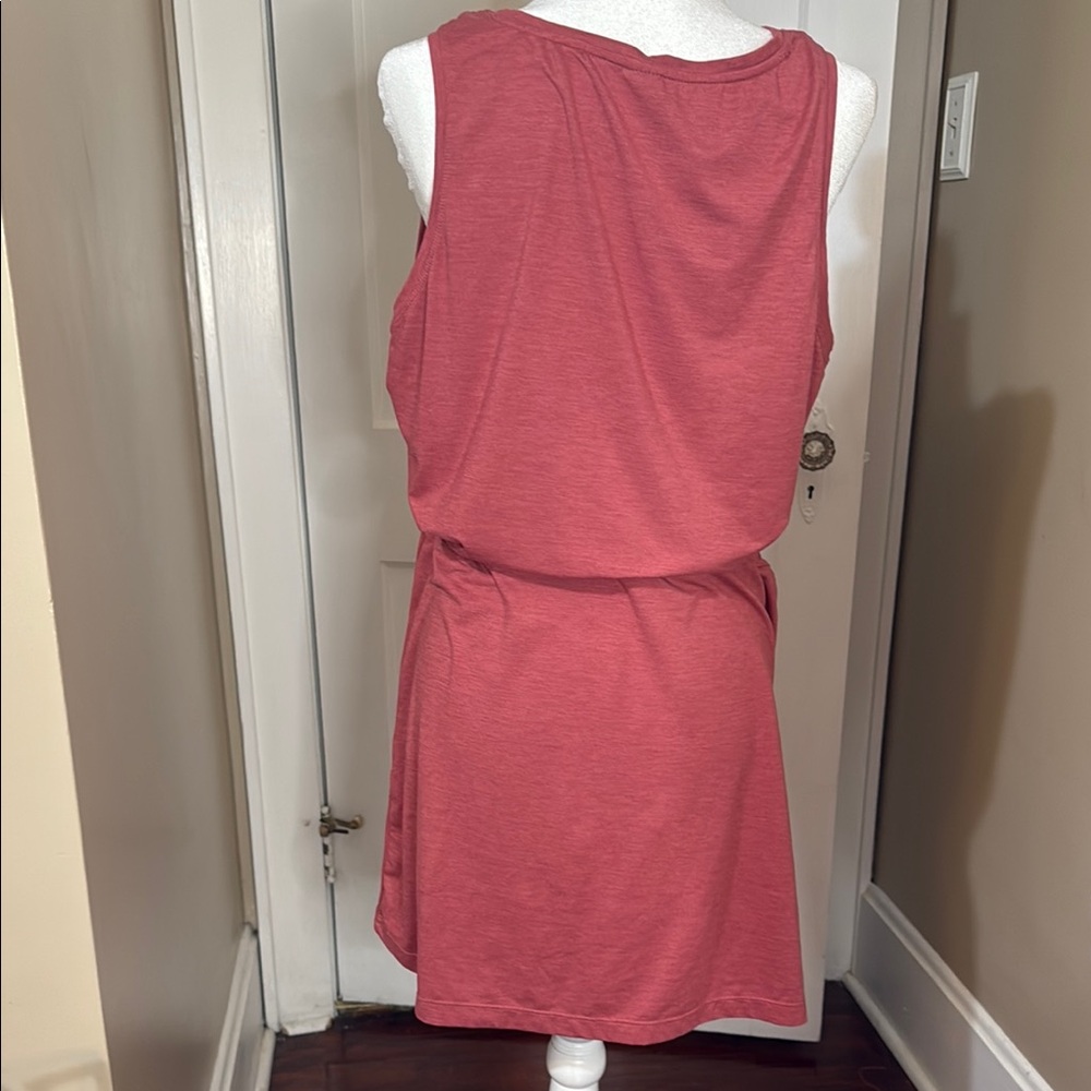 NWOT RUSTYRed Midi Dress with Tie Waist and Sleeveless Design - Picture 3 of 9